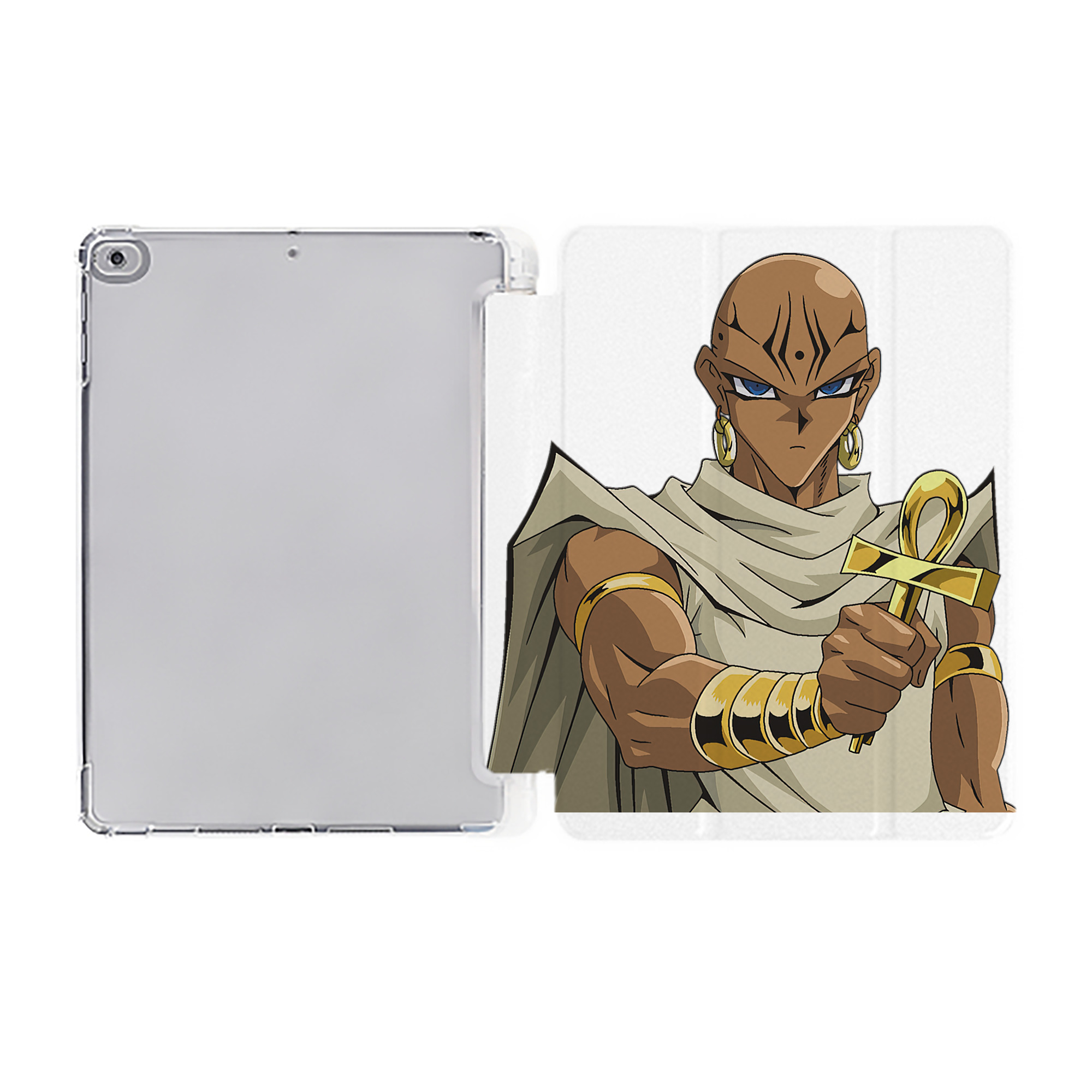 （画像用） 遊☆戯☆王 Yu-Gi-Oh! IPad ケース ペン収納付き 三つ折りスタンド PUレザー×シリコン 対応機種9.5/10.5/10.9インチ